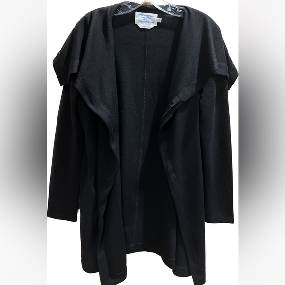 Simply Vera Wang Simply Breathe Black Long Zip Cardigan Sweater Medium - Picture 3 of 7